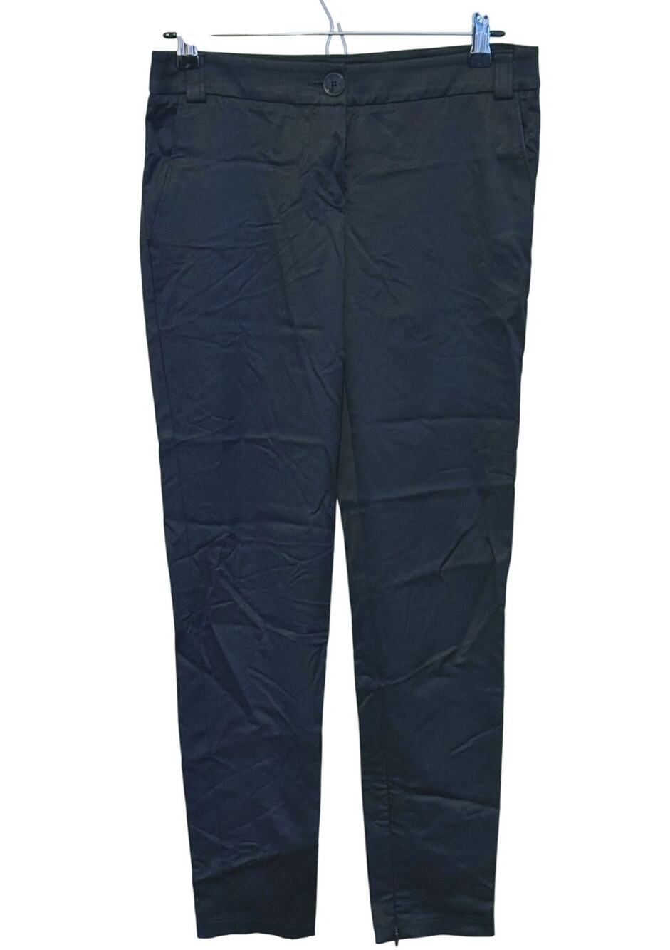 Emporio Armani Womens Slim Cigarette Wool Trouser Dress Pants Small Black Office